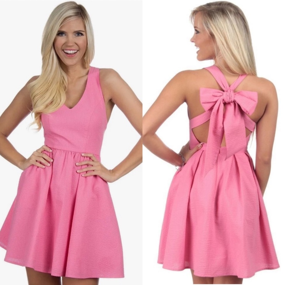 NWT - Lauren James Augusta Seersucker BARBIECORE Dress - Size Large